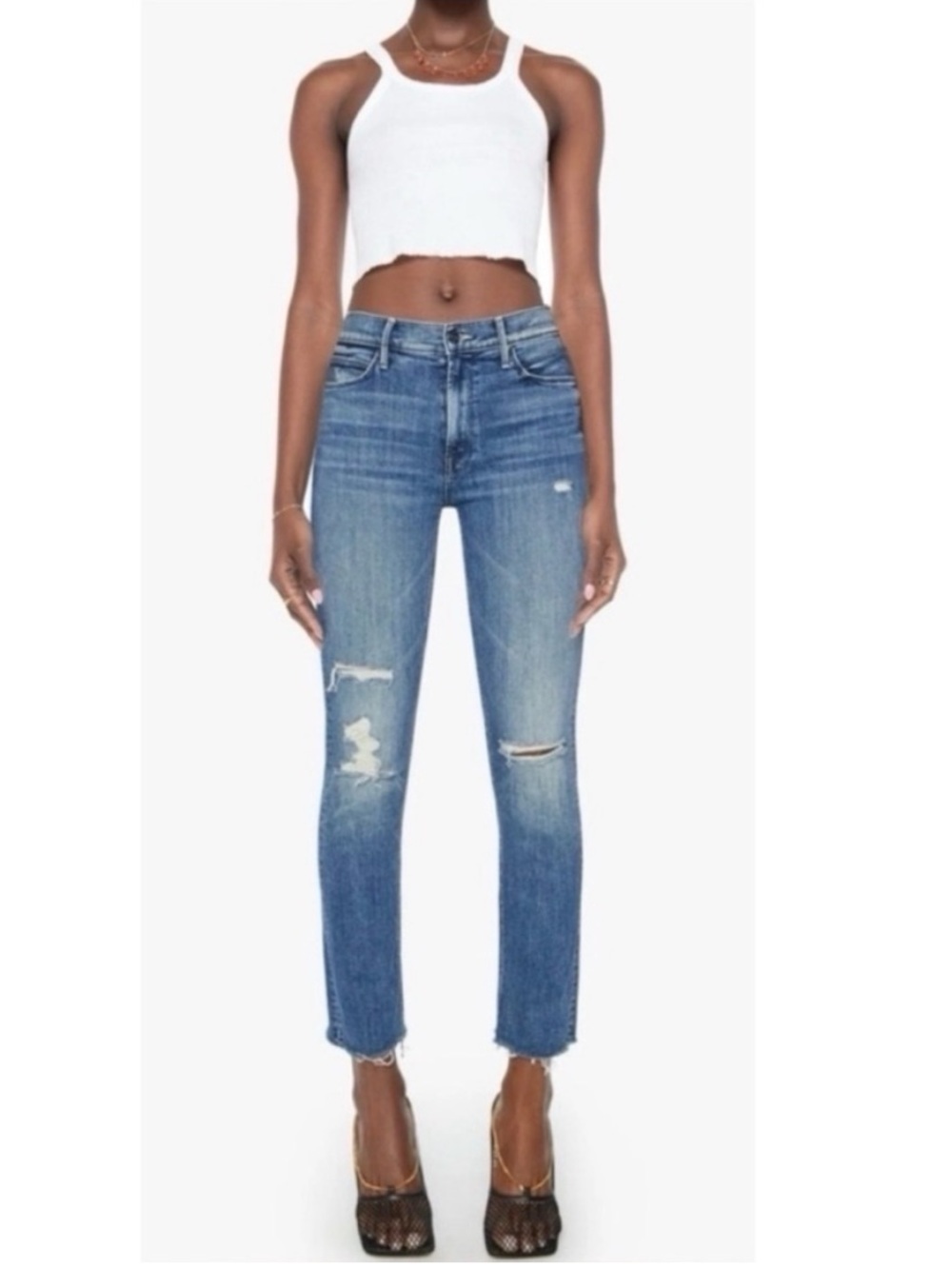 MOTHER Dazzler Ankle Fray Jeans